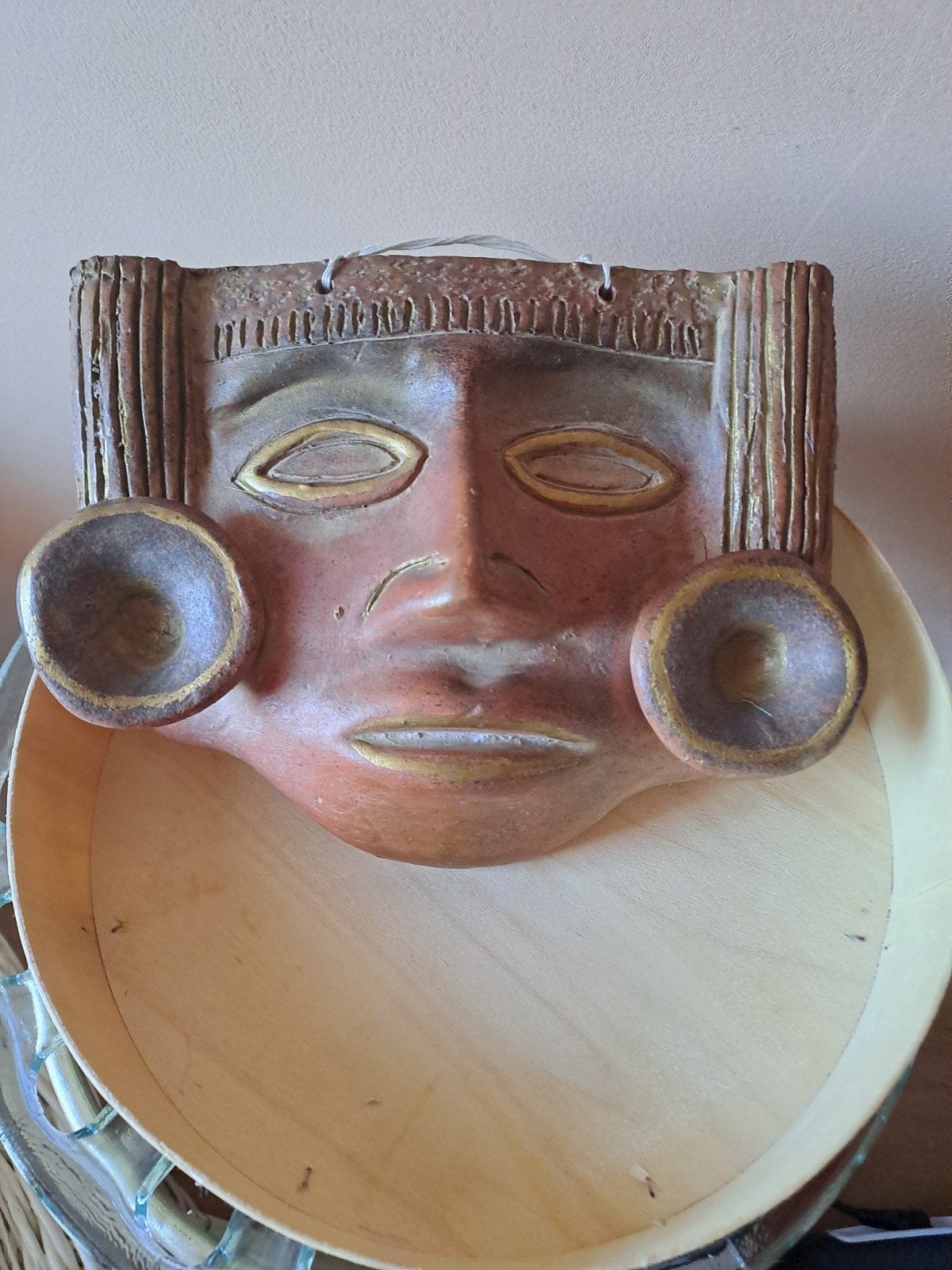 masque mexicain en terre cuite, Antiquités & Art, Enlèvement