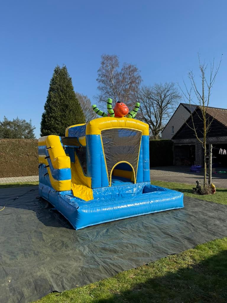 Springkasteel met glijbaan en zwembad te koop, Ophalen of Verzenden, Zo goed als nieuw