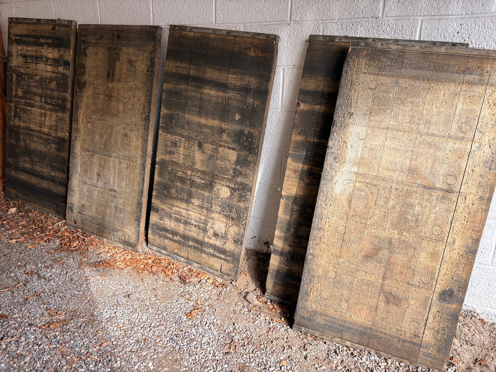 5 Leontinne panelen 63x130x3 cm levering, Ophalen, Gebruikt, Hout