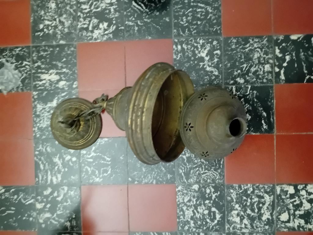 Koperen olielamp, Antiek en Kunst, Ophalen
