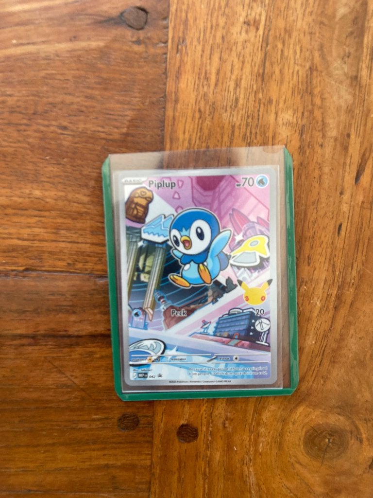 Pokemon starters turtwig & piplup, Ophalen, Zo goed als nieuw, Losse kaart, Foil