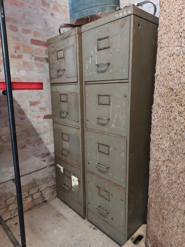 Ancien classeur en métal 4 tiroirs, Enlèvement