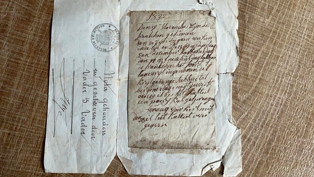 Zeer oud geschrift over het beleg van Antwerpen 1832, Antiek en Kunst, Antiek | Boeken en Manuscripten, Ophalen of Verzenden