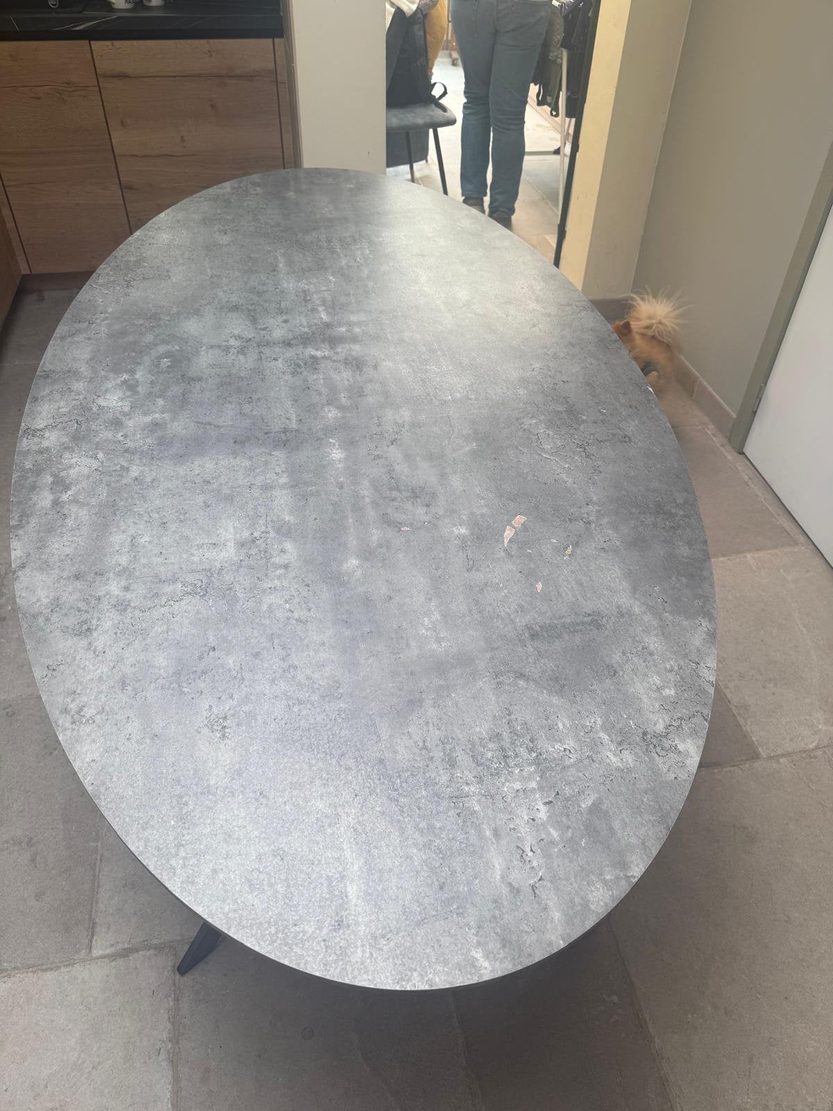 Ovalen eettafel, Huis en Inrichting, Tafels | Eettafels, Ophalen, Overige materialen, Gebruikt, 200 cm of meer