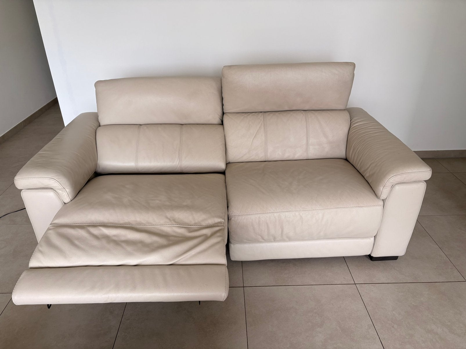 Leder elektrische 3-zit relax Chateau D’Ax, Ophalen, 150 tot 200 cm, Driepersoons, Zo goed als nieuw