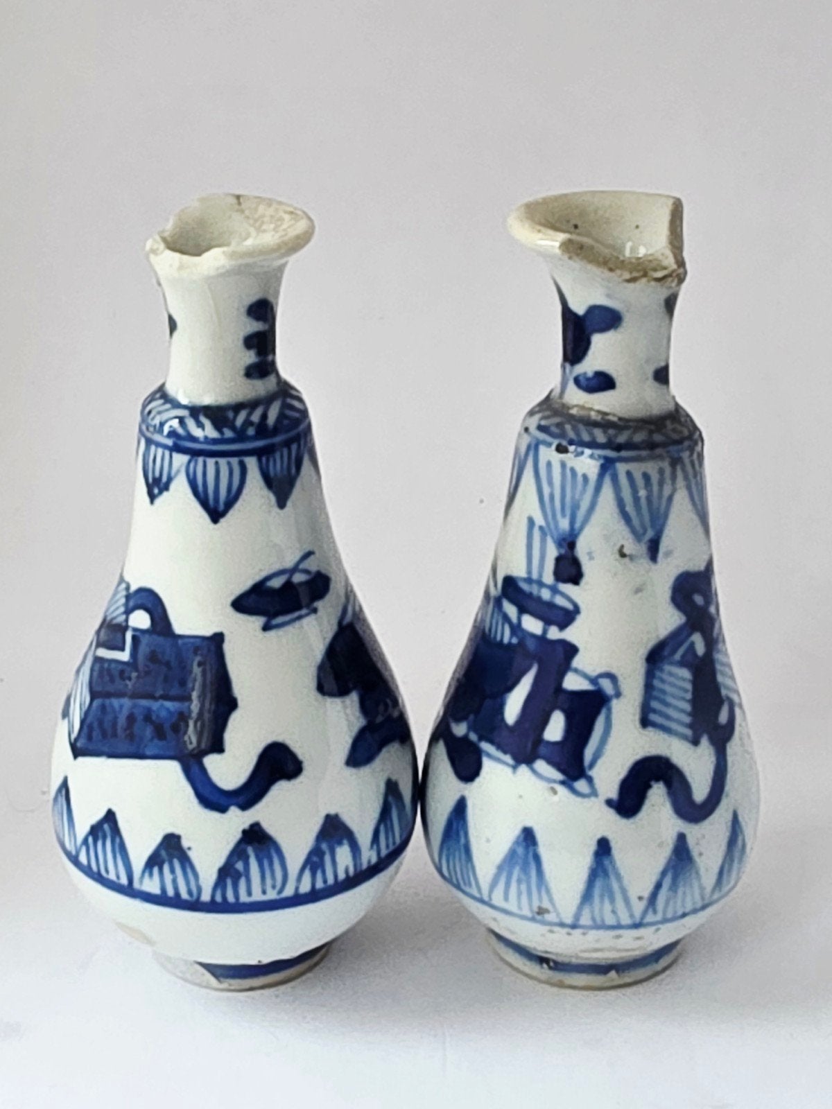 Paar antieke Chinese minivazen Kangxi periode (1662-1722), Antiek en Kunst, Ophalen of Verzenden