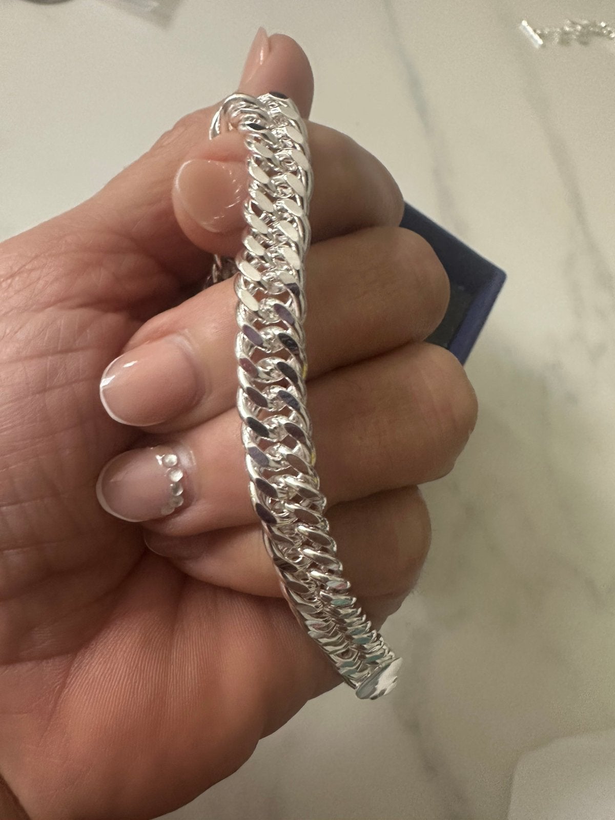 Gourmette Argent, Bijoux, Sacs & Beauté, Bracelets, Enlèvement ou Envoi, Neuf, Argent, Argent