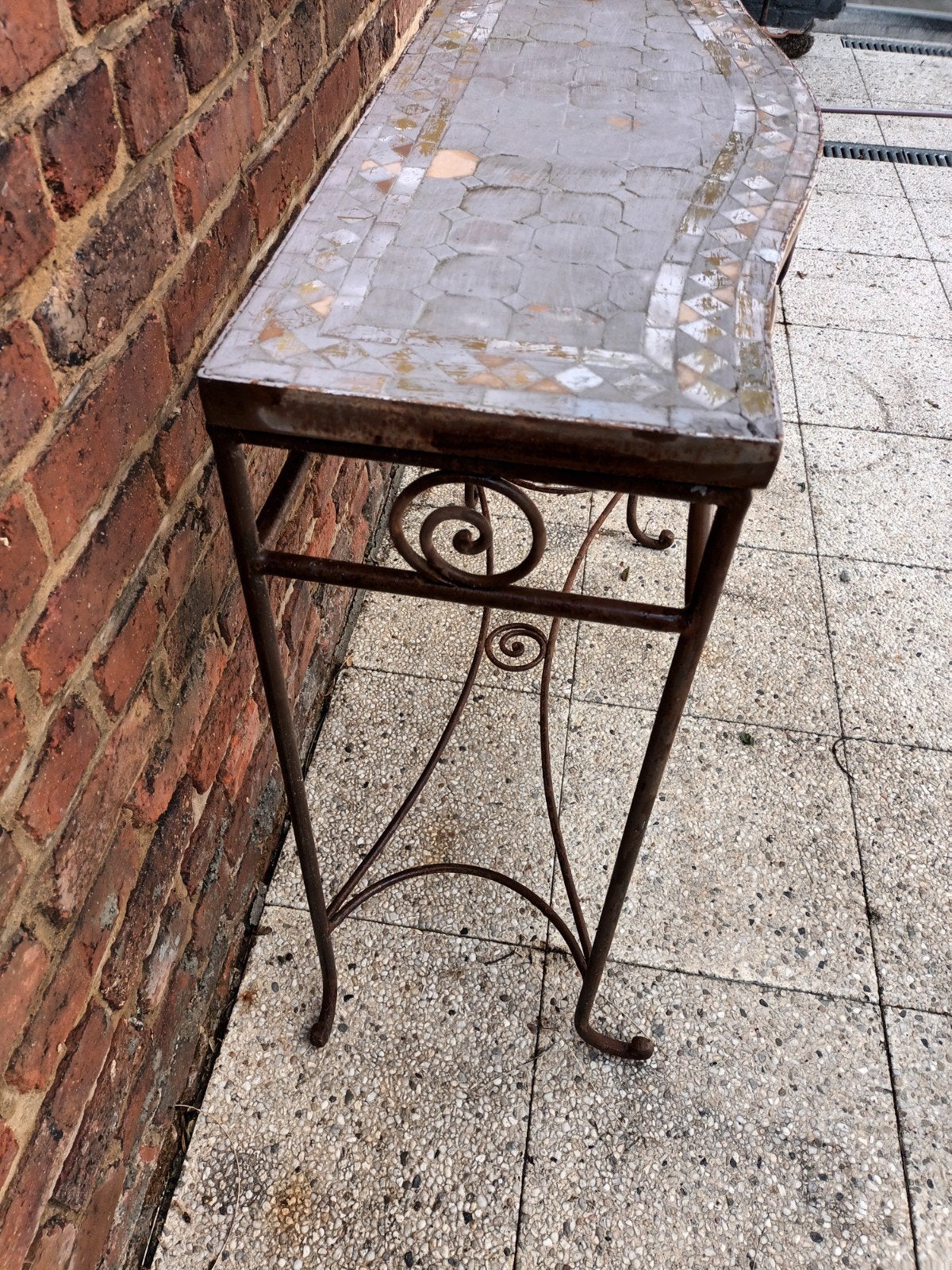 Console en fer forgé massif., Maison & Meubles, Tables | Dessertes, Enlèvement