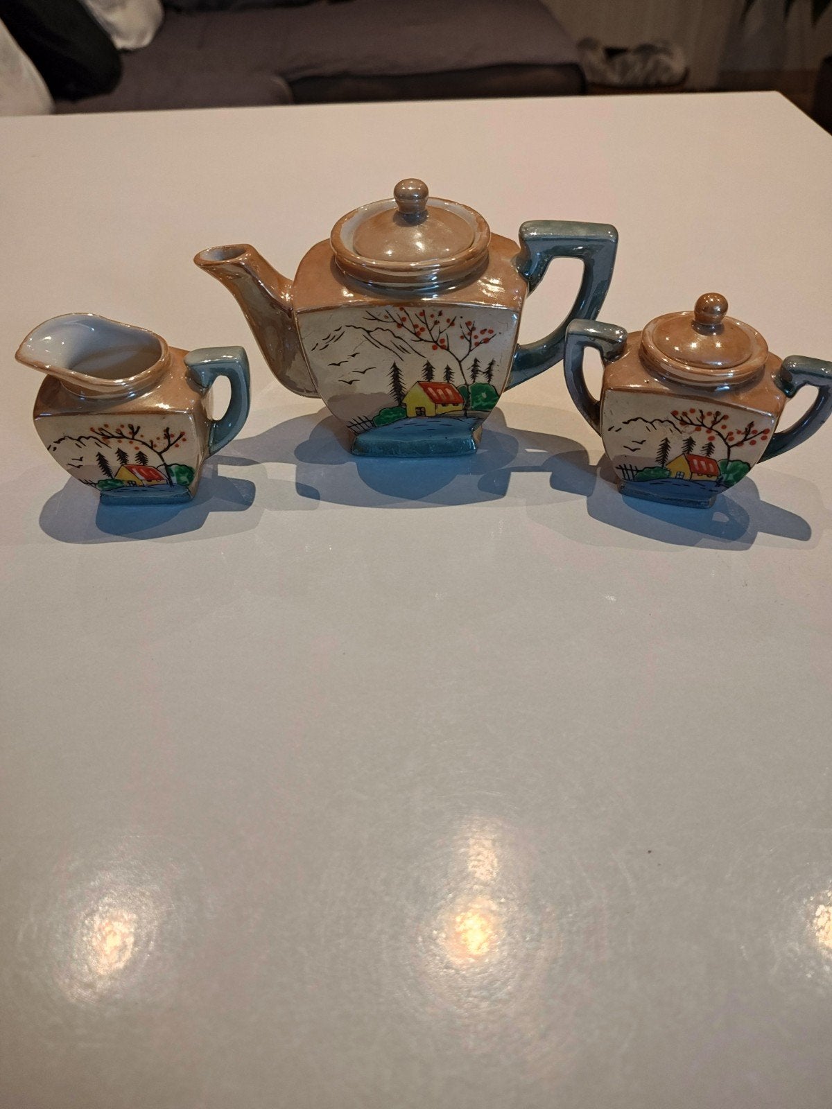 Antiek Japans Lusterglazuur Theeservies, Ophalen