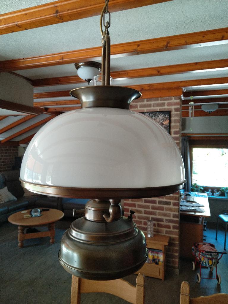 retro hanglamp, Verre, Comme neuf, Enlèvement, Retro