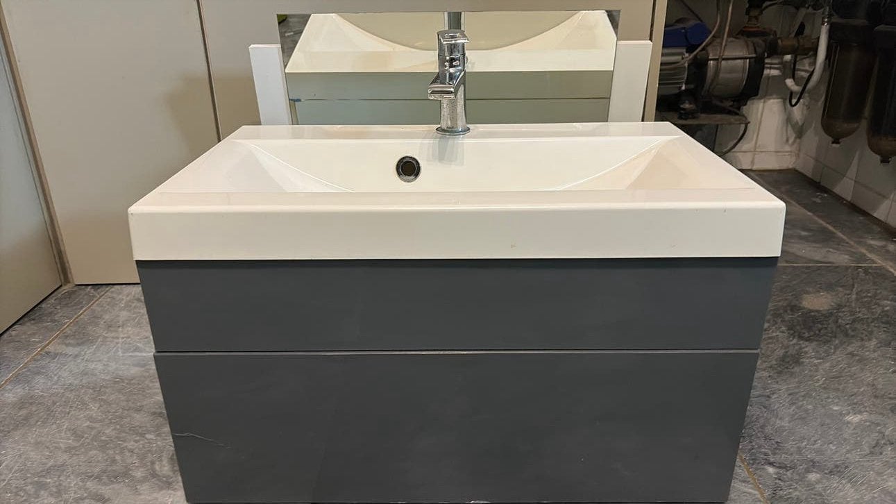 Meuble évier et miroir- très bon état- 60 cm, Enlèvement, Utilisé