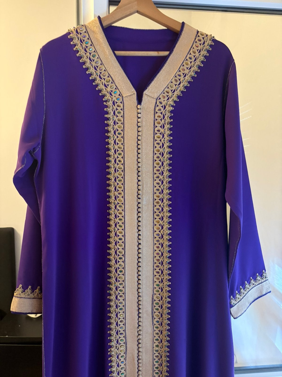 Paarse carftan te koop, Vêtements | Femmes, Enlèvement ou Envoi, Comme neuf, Doré