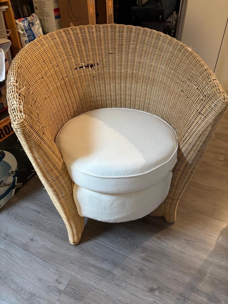 Rieten zetel, Huis en Inrichting, Ophalen, Gebruikt, Eenpersoons, Riet of Rotan