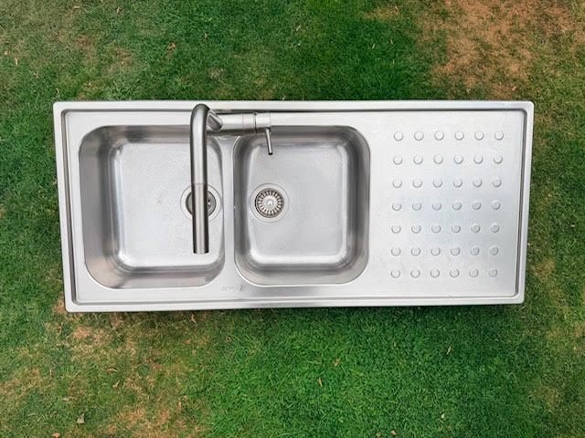 Dubbele spoelbak met kraan (Smeg), Ophalen, Gebruikt