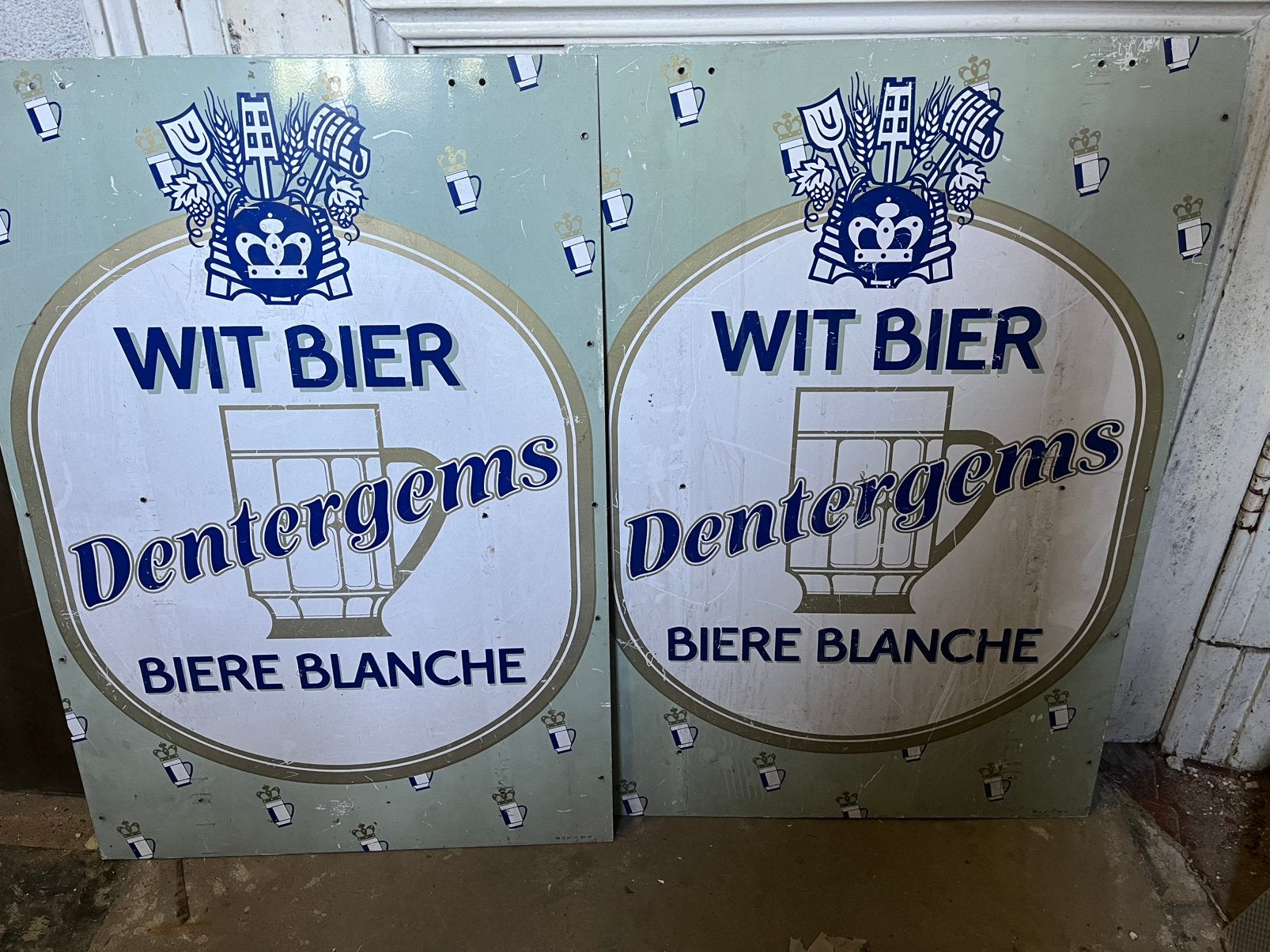 Dentergems Wit Bier plaat 75 x 52 cm, Ophalen, Gebruikt