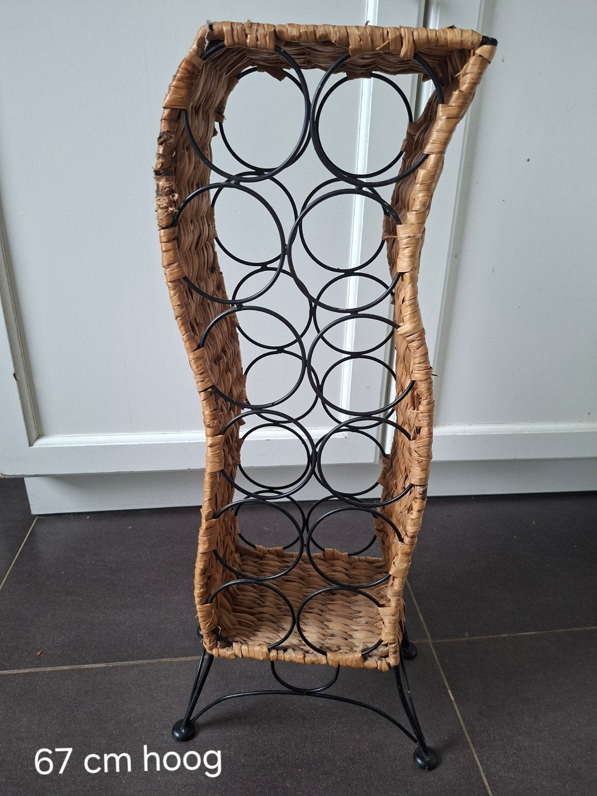 Antieke rotan wijnrek, Ophalen of Verzenden