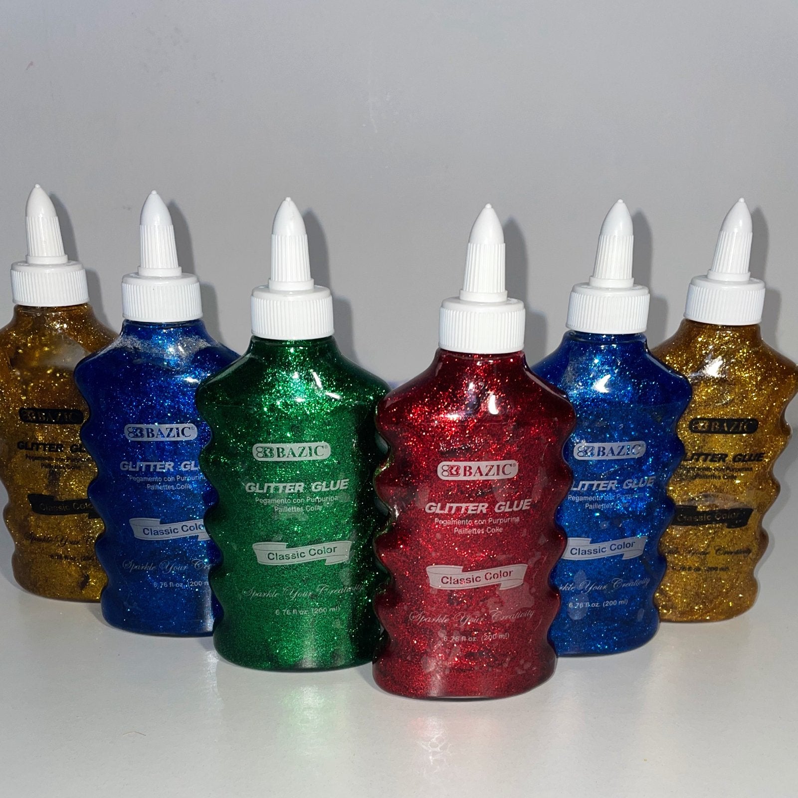6x BAZIC Glitterlijm 200 ml voor Slijm & Knutselen, Ophalen, Zo goed als nieuw, Blauw