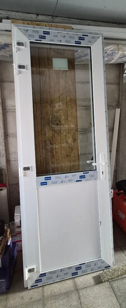 PVC buitendeur - naar buiten draaiend, Doe-het-zelf en Bouw, Ophalen, 80 tot 100 cm, 215 cm of meer, Nieuw