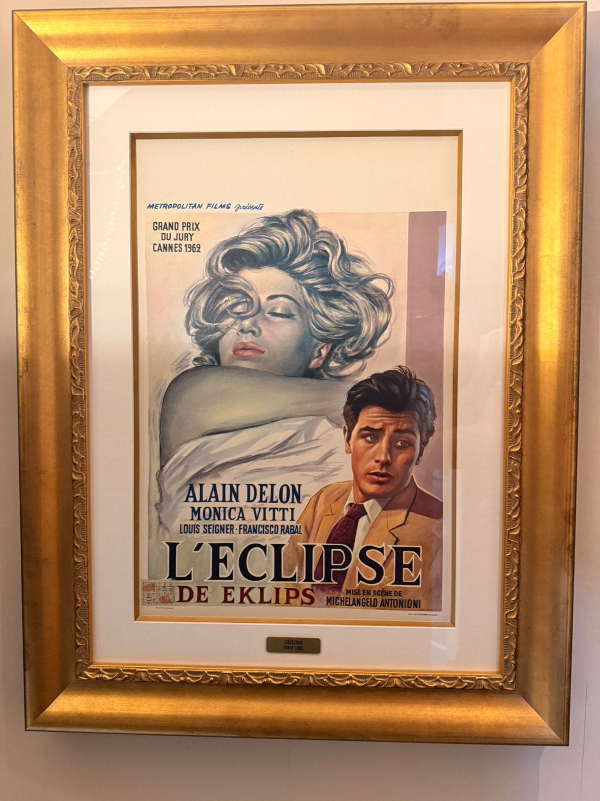 L’éclipse - L’éclisse affiche Belge Alain Delon, Ophalen, Zo goed als nieuw