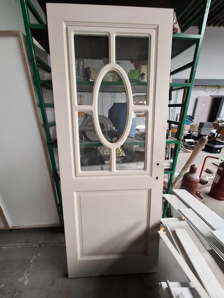 Deur met geslepen glas. Binnendeur massief. 82 cm., Enlèvement, Verre, Porte intérieure