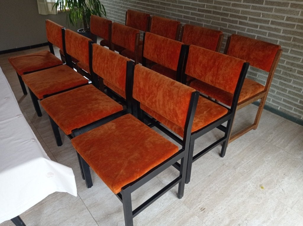 12 stoelen, Maison & Meubles, Chaises, Comme neuf, Cinq, Six Chaises ou plus, Bois, Tissus, Autres couleurs, Enlèvement