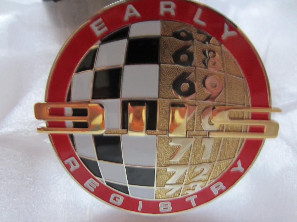 Originele emaille badge uit de vroege Porsche 911S Registry, Verzamelen, Ophalen, Nieuw, Auto's