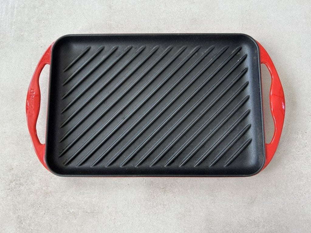 Le Creuset Grillplaat Rechthoekig 33 cm Rood, Maison & Meubles, Cuisine | Casseroles & Poêles, Enlèvement ou Envoi, Comme neuf