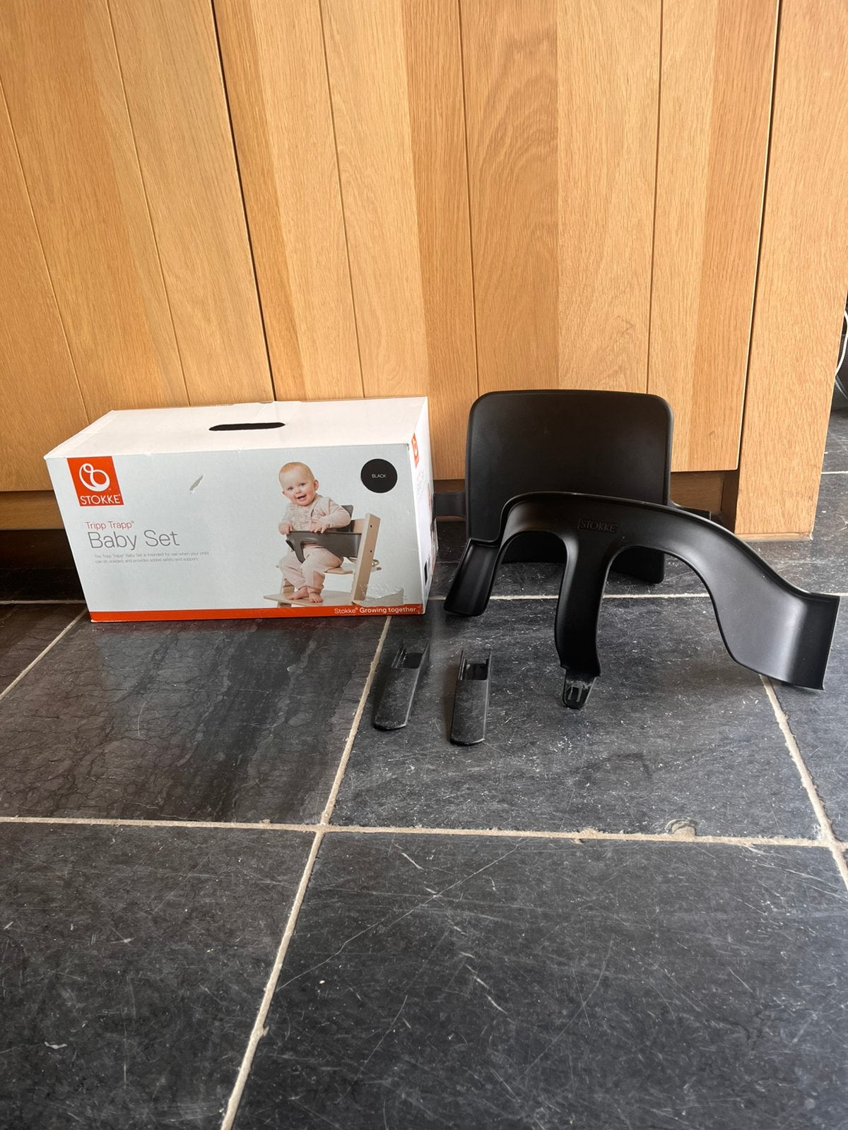 Stokke Tripp Trapp Baby Set zwart, Kinderen en Baby's, Kinderstoelen, Ophalen, Gebruikt