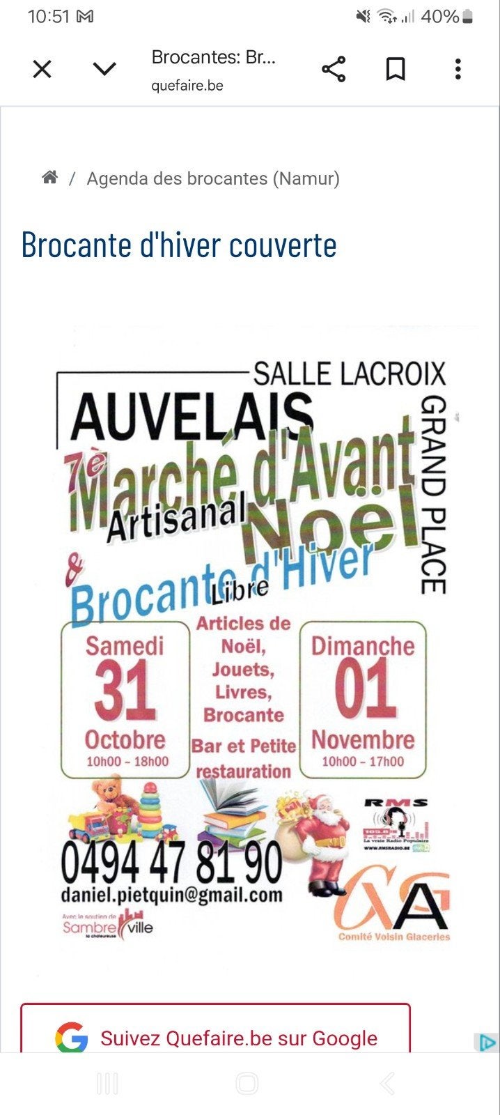 marché  de l'avant à auvelais