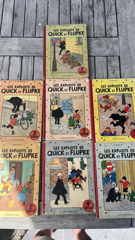 Lot de 7 BD Quick & Flupke. Hergé, Enlèvement, Utilisé