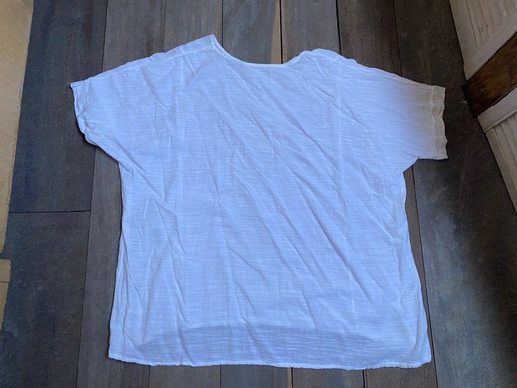 Witte top 75% katoen 25% viscose Made in Italië ZG staat, Kleding | Dames, Blouses en Tunieken, Autre, Verzenden, Wit, Maat 46/48 (XL) of groter