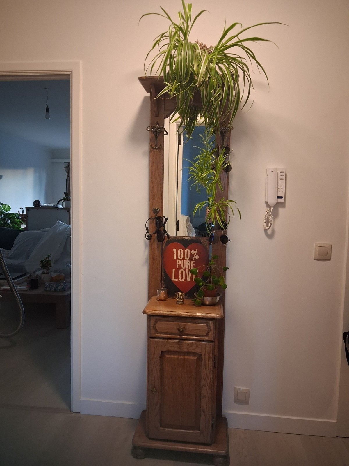Halkast hout spiegel, Huis en Inrichting, Ophalen, Gebruikt