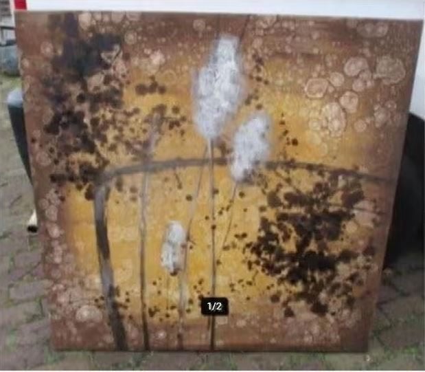 Mooi Groot Abstract Geschilderd Werk - Pluisjesregen, Ophalen