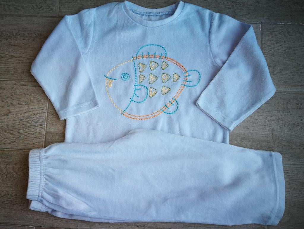 Pyjama en velours bleu pastel - taille 98 (comme NEUF !), Tex, Enlèvement ou Envoi, Comme neuf, Vêtements de nuit ou Sous-vêtements