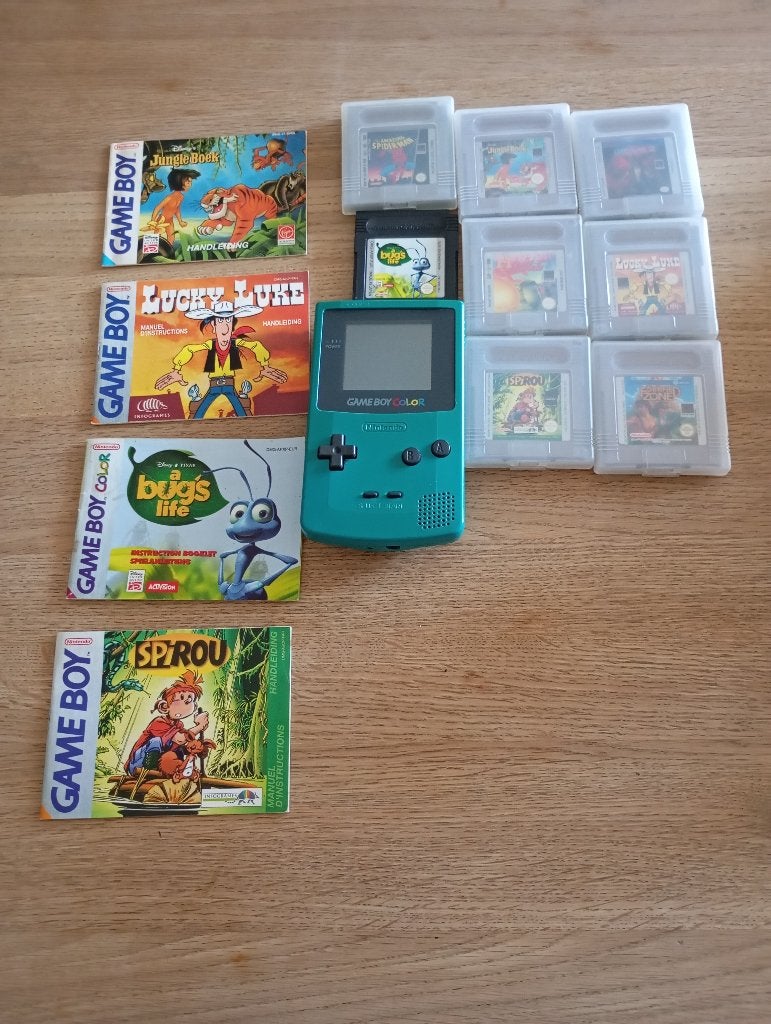 Gameboy met spellen, Games en Spelcomputers, Spelcomputers | Nintendo Game Boy, Ophalen of Verzenden, Gebruikt