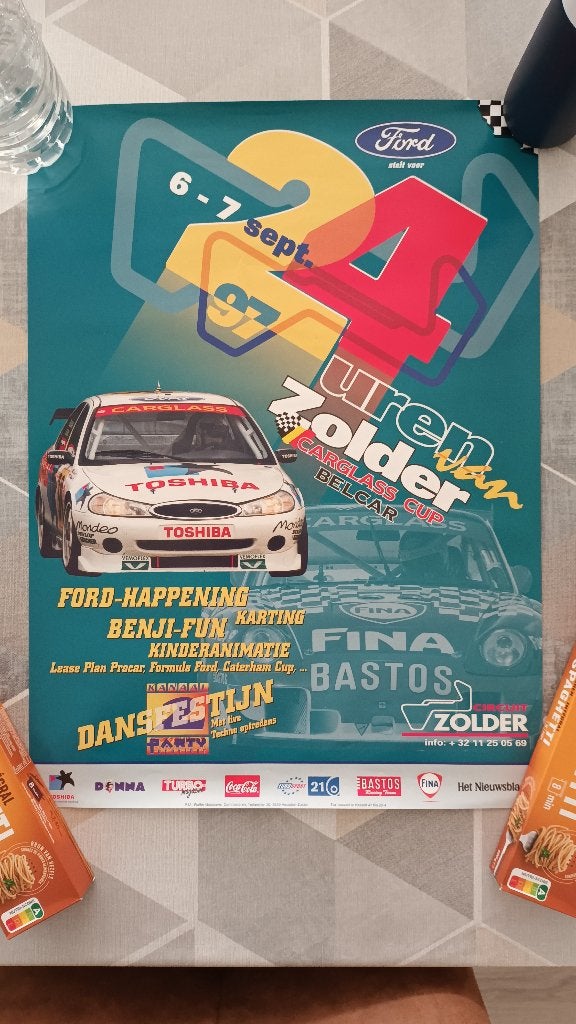 Poster 1997 24h zolder, Verzamelen, Rechthoekig Staand, Ophalen of Verzenden, Zo goed als nieuw, Sport