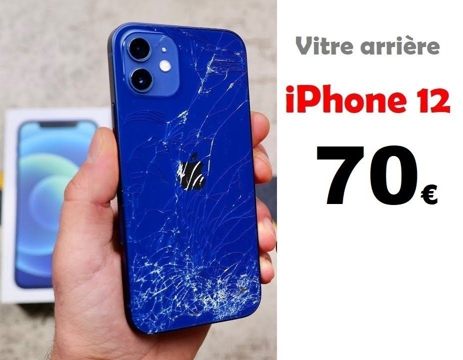 Réparation vitre arrière iPhone 12 pas cher à Bruxelles, Enlèvement, Apple