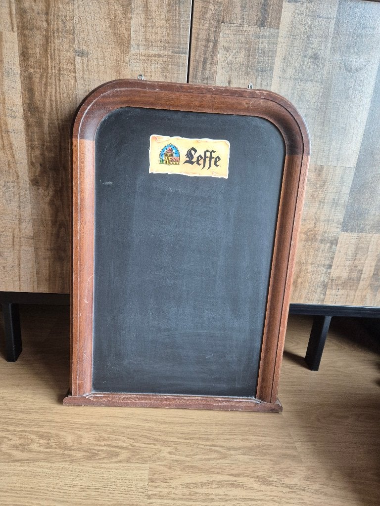Vintage krijtbord Leffe, Collections, Marques de bière, Enlèvement ou Envoi, Utilisé, Panneau, Plaque ou Plaquette publicitaire