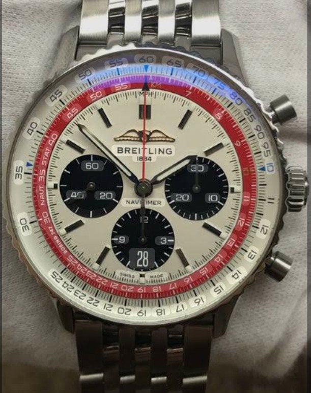 Chronographe Breitling Navitimer BOEING 747, Bijoux, Sacs & Beauté, Montre-bracelet, Enlèvement ou Envoi, Breitling, Acier