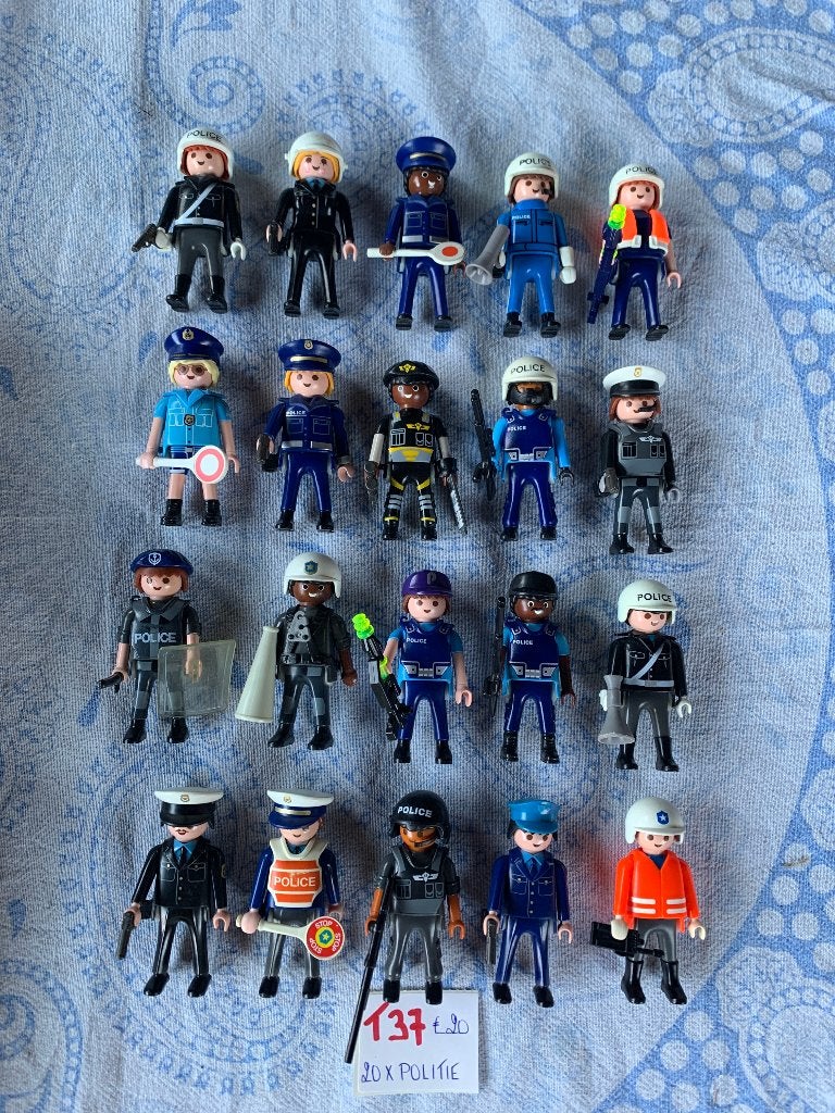PLAYMOBIL: T37: LOT 20 POLITIEFIGUREN, Kinderen en Baby's, Speelgoed | Playmobil, Losse onderdelen, Ophalen of Verzenden, Zo goed als nieuw