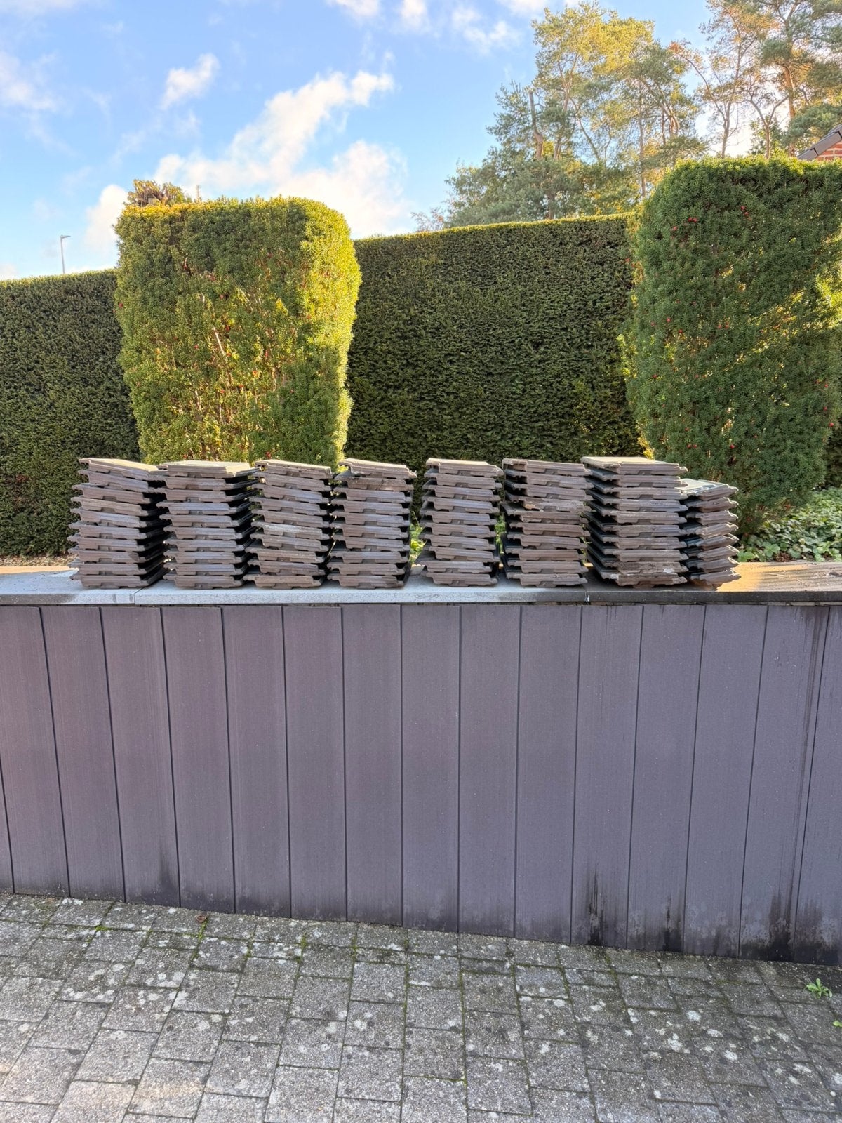 Huguenot vlakke dakpan (+70 stuks), Enlèvement, Utilisé