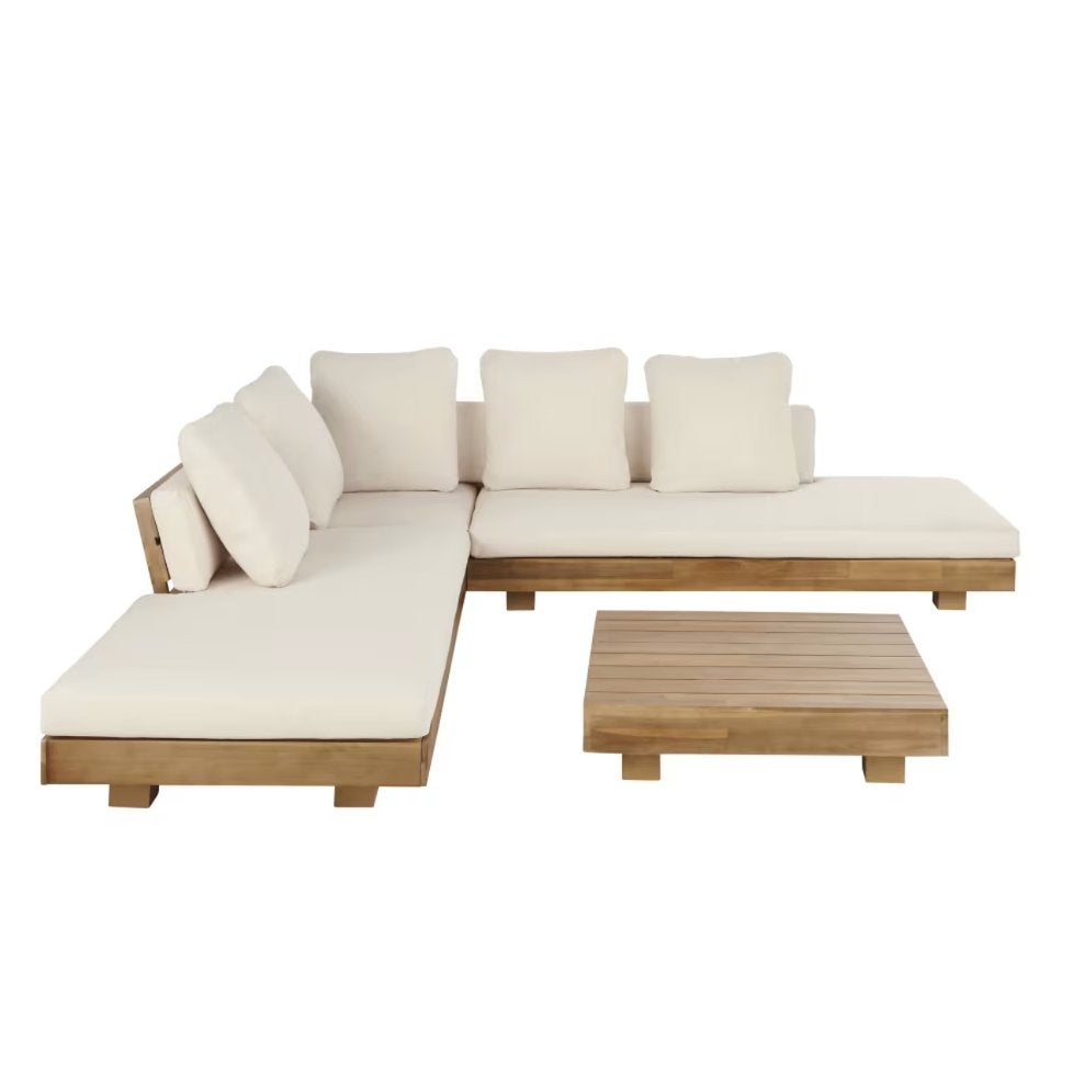 Maisons Du Monde Luxe Loungeset 6 Personen Acaciahout ⭐⭐⭐⭐⭐, Enlèvement, Comme neuf, 6 places, Sets de jardin