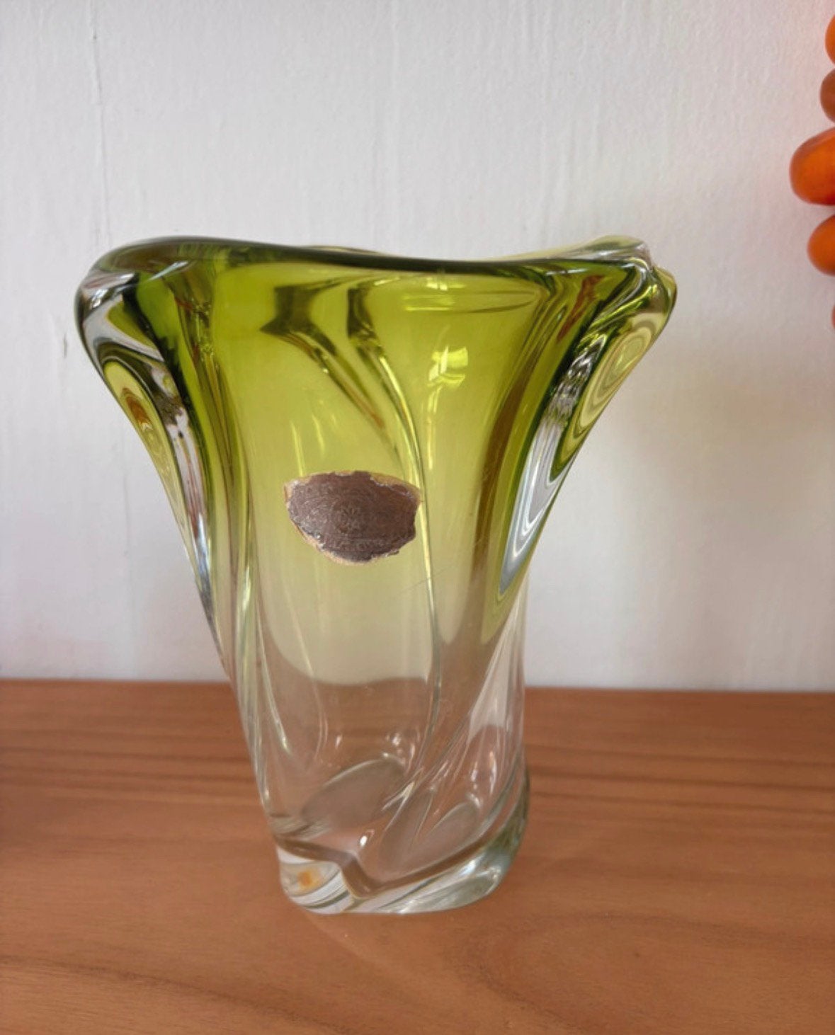 Vase en verre souffle epais, Antiquités & Art, Enlèvement ou Envoi