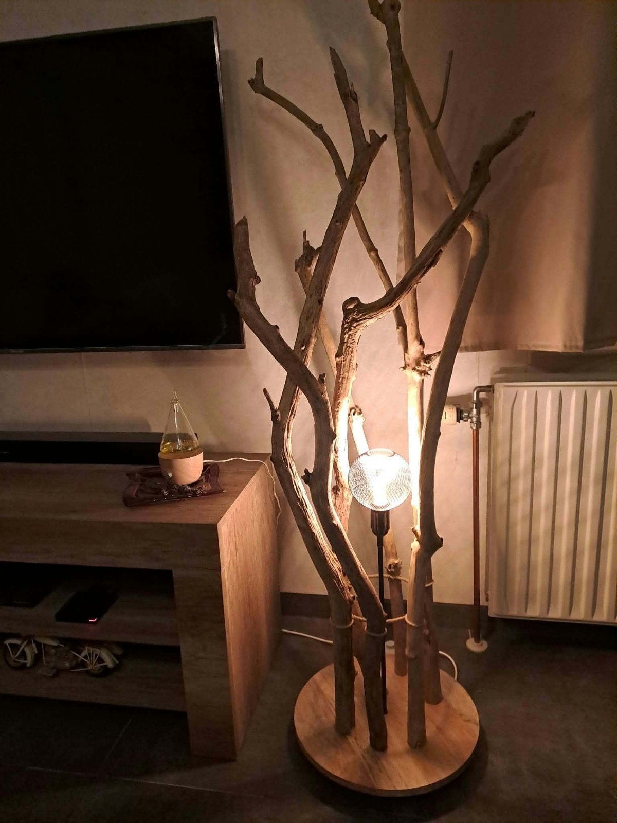 lampes sur pied en bois flotté 150cm-dlirenbois, Enlèvement