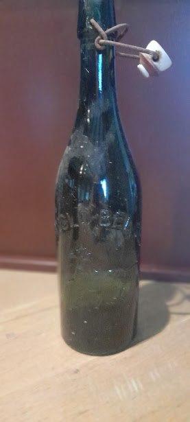 Oude vintage  beugelfles Anglo Belge 75 cl., Ophalen of Verzenden, Gebruikt, Flesje(s)