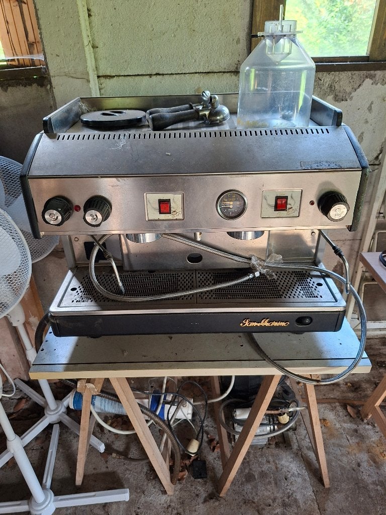 Professionele espressomachine met twee zuigers, Ophalen of Verzenden, Gebruikt, Koffie en Espresso