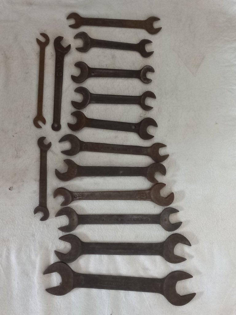 Lot de clés plates en métal, Bricolage & Construction, Enlèvement ou Envoi, Utilisé, Jeu d'outils