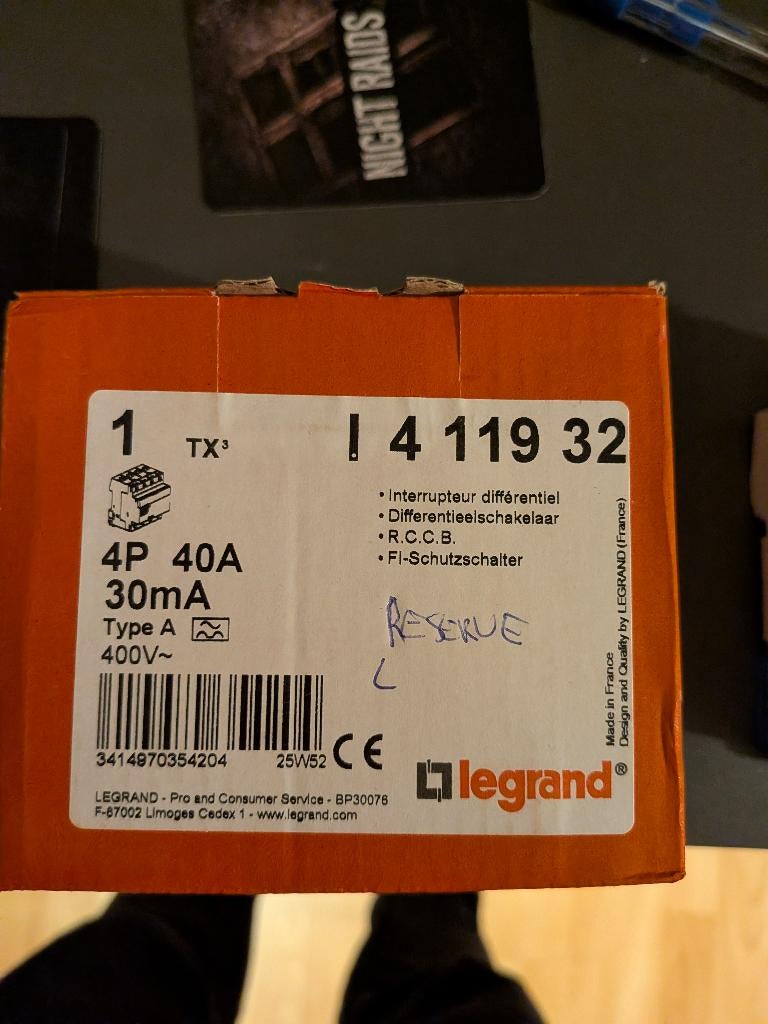 Differentieelschakelaar Legrand 4P TX3 40A 30mA type A nieuw, Ophalen of Verzenden, Nieuw, Overige typen