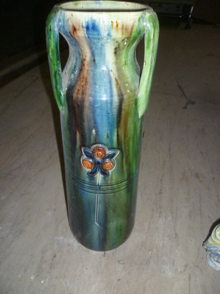 MOOIE OUDE VLAAMS AARDEWERKEN VAAS HOOGTE 39 CM, Antiek en Kunst, Ophalen