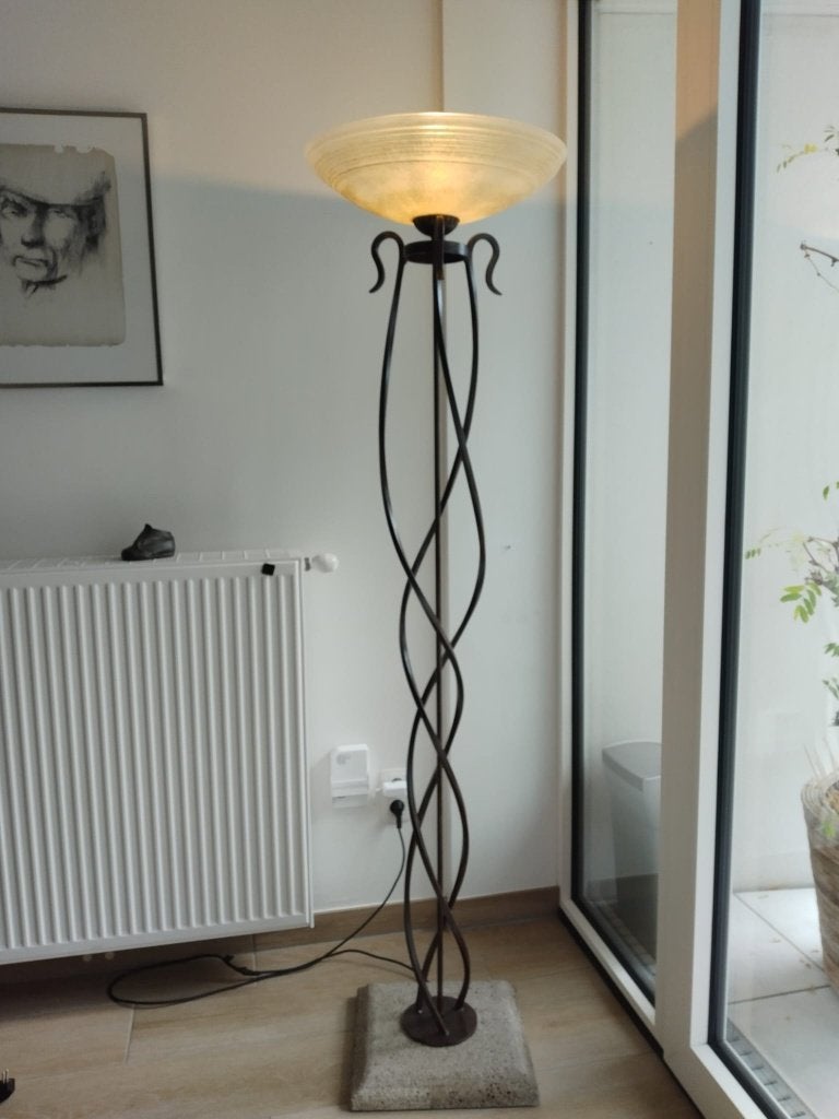 Staanlamp, Ophalen, Vintage, Zo goed als nieuw, Glas